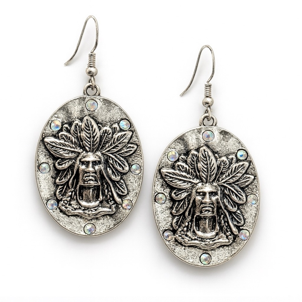 ⚜️ Silver Tribal Design Earrings